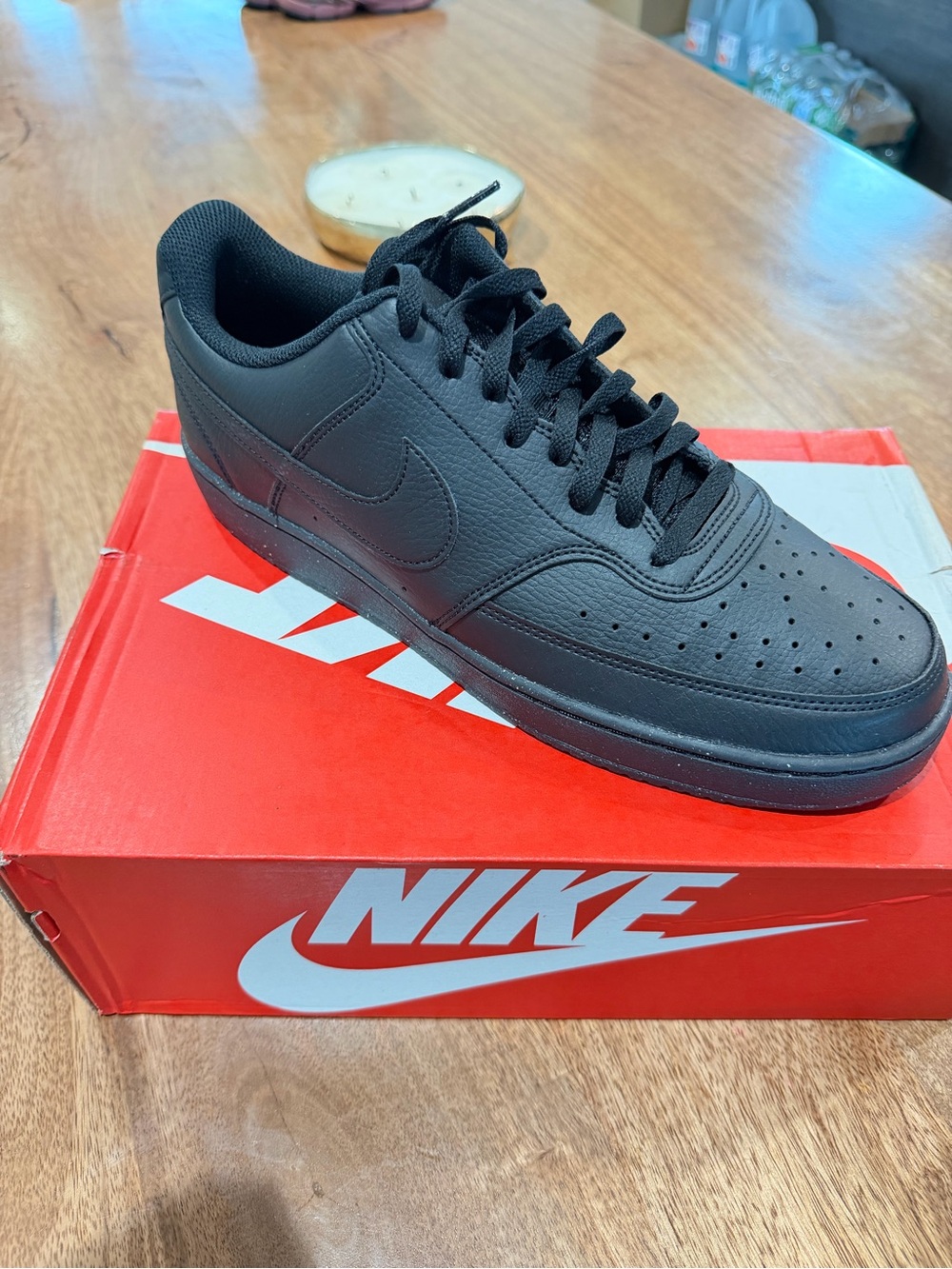 Nike Men’s All-Black Low-Top Leather Sneaker